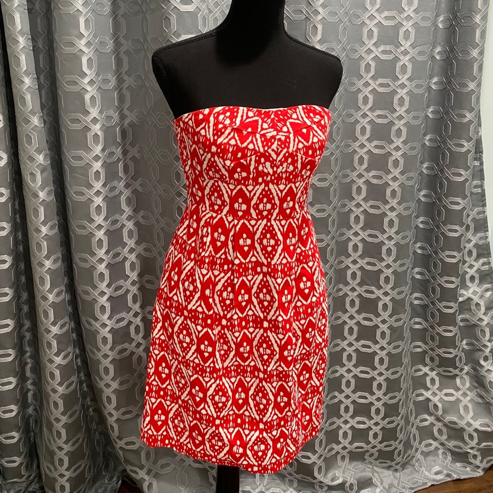J Crew Strapless Printed Dress